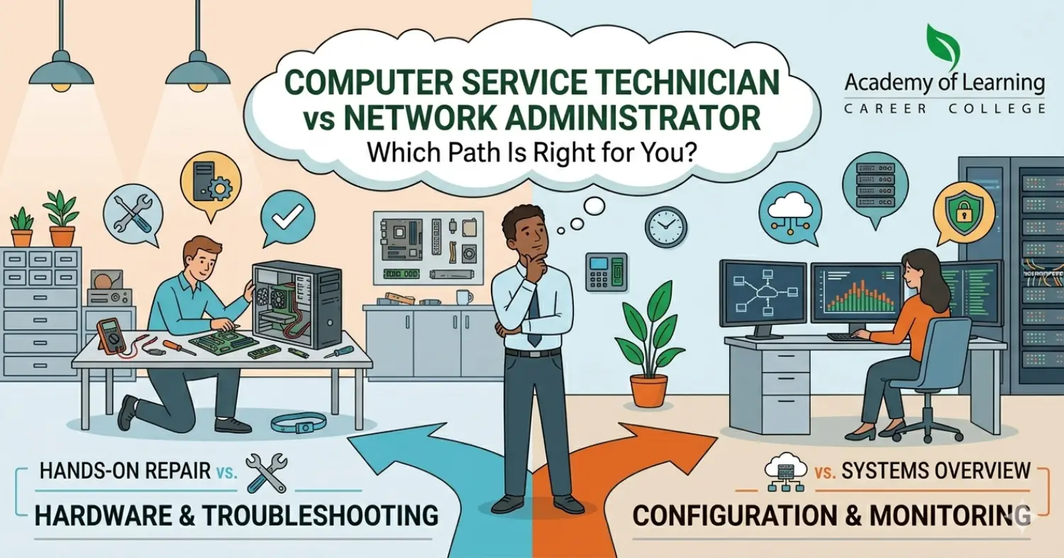 Computer Service Technician vs Network Administrator - Featured