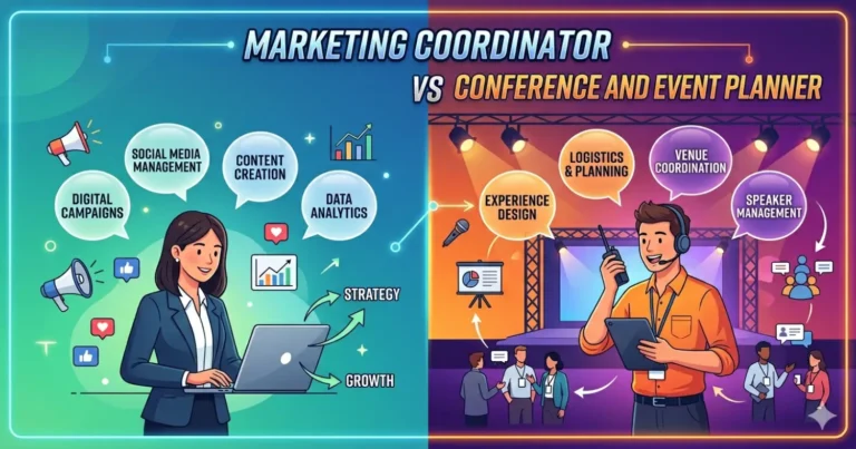 Marketing Coordinator vs Conference and Event Planner - Featured